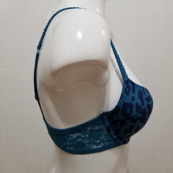 Aerie bra 34C push-up leopard cheetah animal print unlined floral lace wings - Picture 4 of 15